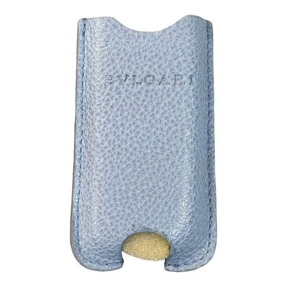 Bvlgari Light Blue Textured Leather Lighter Case In Original Box Unisex Gift - Picture 2 of 6